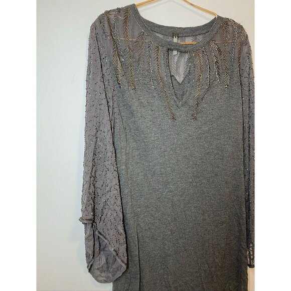Haute Hippie Gray Bead Drapey Dress Size XS - Picture 12 of 12